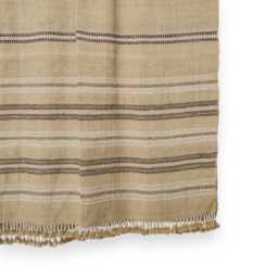 Beige Tan Indian Wool Throw Blanket, Handwoven Sofa Coverlet With Calm Neutral Bed Layer - Opal - thumbnail 2