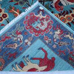 7x10 Ft Animal Pictorial Rug - Super Sultani Kazak Afghan New Luxury Rug, Medallion Area For Living Room - thumbnail 4