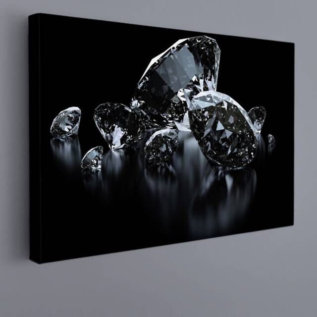 Large Diamond Wall Art - Diamonds Canvas Print, Decor For Jewelry Store, Luxury Art, Gift For Jeweler, Contemporary - image 1