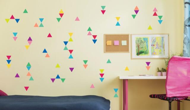 Confetti Triangle Wall Decals, Reusable Fabric Shape Stickers, Fun Decals For Kids Rooms - image 1