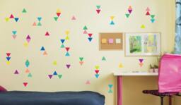 Confetti Triangle Wall Decals, Reusable Fabric Shape Stickers, Fun Decals For Kids Rooms - thumbnail 1
