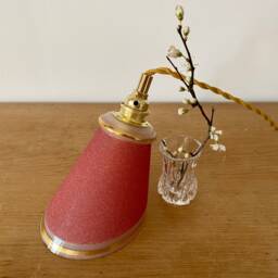 Vintage Tulip Lamp in Red Sandblasted Glass - thumbnail 3