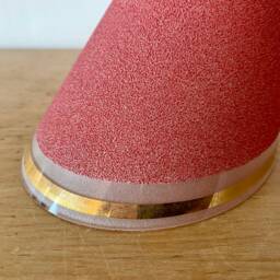 Vintage Tulip Lamp in Red Sandblasted Glass - thumbnail 2