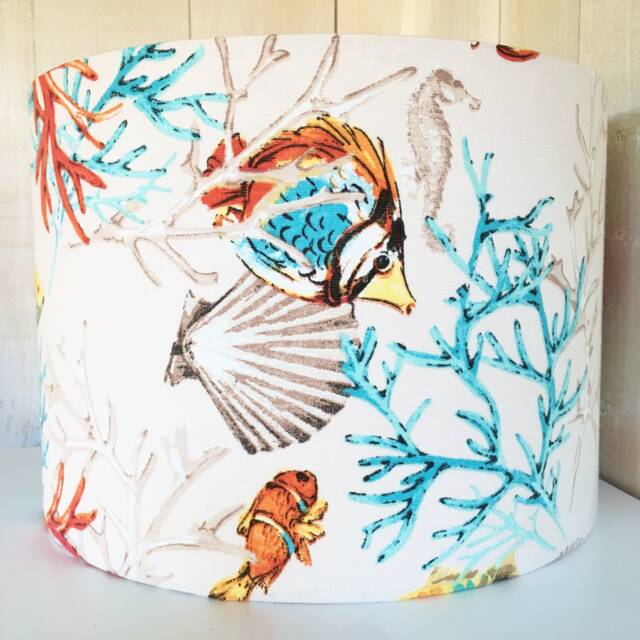 Tropical Fish Lampshade Nautical Beach House Decor - image 1