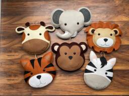 Wool Felt Safari Animal Wall Decor, Jungle Nursery Hanging