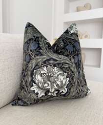 Velvet William Morris Pimpernel Cushion Cover, Home Decor Pillow - All Sizes - thumbnail 1