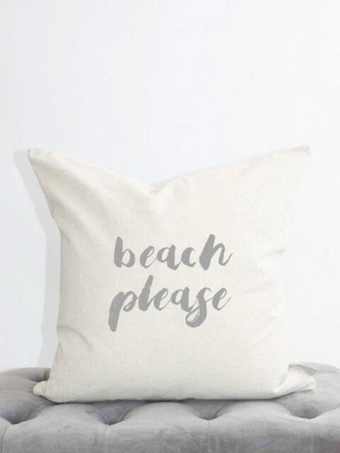Beach Please Pillow Cover, Decor, Coastal Pillow, Housewarming Gift, Florida - image 1
