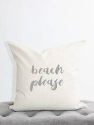 Beach Please Pillow Cover, Decor, Coastal Pillow, Housewarming Gift, Florida - thumbnail 1