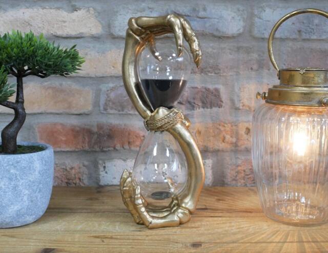 Golden Skeleton Hourglass Ornament - Home Accessories Hour Glass Quirky Gift - image 1