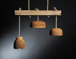 Handmade Ceramic Pendant Light, Kitchen Island Lighting With Wood Beam - thumbnail 1