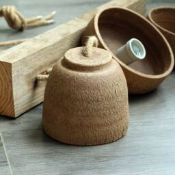 Handmade Ceramic Pendant Light, Kitchen Island Lighting With Wood Beam - thumbnail 4