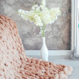 Chunky Knit Blanket. Throw. Merino Wool Giant Arm Super Thick Chunky Bulky Blanket - thumbnail 2