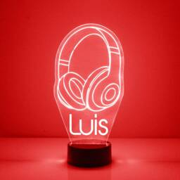 Acrylic Light Up Headphones, Custom Engraved Night Light, Personalized Free, 16 Color Options With Remote Control, Musician Gift - thumbnail 2