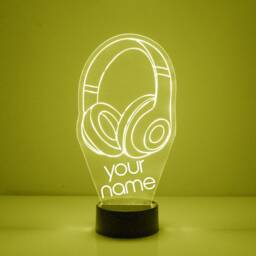 Acrylic Light Up Headphones, Custom Engraved Night Light, Personalized Free, 16 Color Options With Remote Control, Musician Gift - thumbnail 3