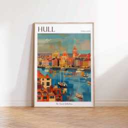 Hull Travel Poster England Art Print, Humber Bridge & Old Town - thumbnail 3