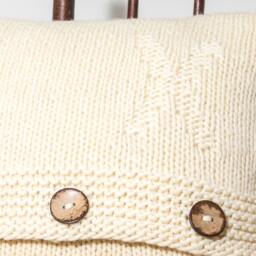 Letter X Maritime Signal Flag + Initial // Pillow Cover Hand Knit in Wool 20 - thumbnail 3