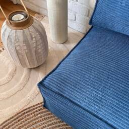 Floor Cushion & Backrest, Corduroy Seat Cushion, Ottoman Pouf, Blue - thumbnail 3