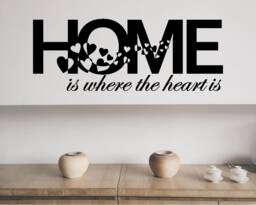 Home Is Where The Heart Wall Sticker, Decor, Living Room Decor Quote Decal, Gift - thumbnail 1