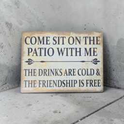 Patio Garden Metal Sign - Outdoor Decor, Beer Wine Bar Wall Art, Weatherproof Plaque - thumbnail 4