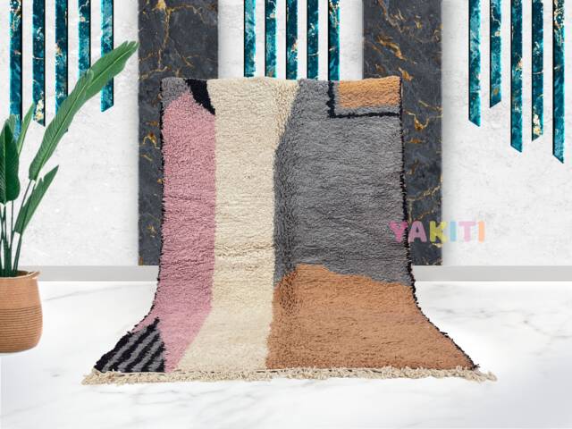 Yakiti - 6X9Ft Moroccan Rug, Beni Ourain Area Modern Wool Living Room Beniourain Handmade Soft Carpet, 188 cm X 286 - image 1