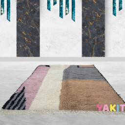 Yakiti - 6X9Ft Moroccan Rug, Beni Ourain Area Modern Wool Living Room Beniourain Handmade Soft Carpet, 188 cm X 286 - thumbnail 2