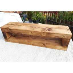 Rustic Tv Unit Extra Chunky Solid Wood Stand/Cabinet Rustic Pine Wax Finish - thumbnail 3