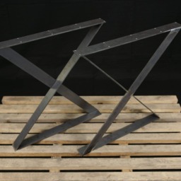 Steel Table Legs, X Style Flat Dining Desk Metal Legs Powder Coated Set Of 2, in Stock - thumbnail 2