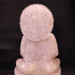 Rose Quartz Buddha, Gemstone Lord Buddha Statue, Gautam Home Decor Meditating Spiritual Decoration Gift - thumbnail 4