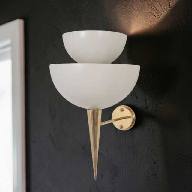 Mid-Century Modern Brass Italian Wall Lamp Pair Sputnik Sconces - image 1