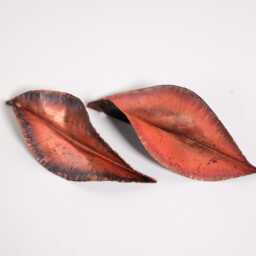 Handmade Copper Leaf Ornament - Heat Patina Metal Christmas Decor - thumbnail 2