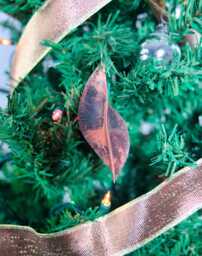 Handmade Copper Leaf Ornament - Heat Patina Metal Christmas Decor