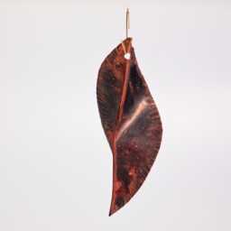Handmade Copper Leaf Ornament - Heat Patina Metal Christmas Decor - thumbnail 3