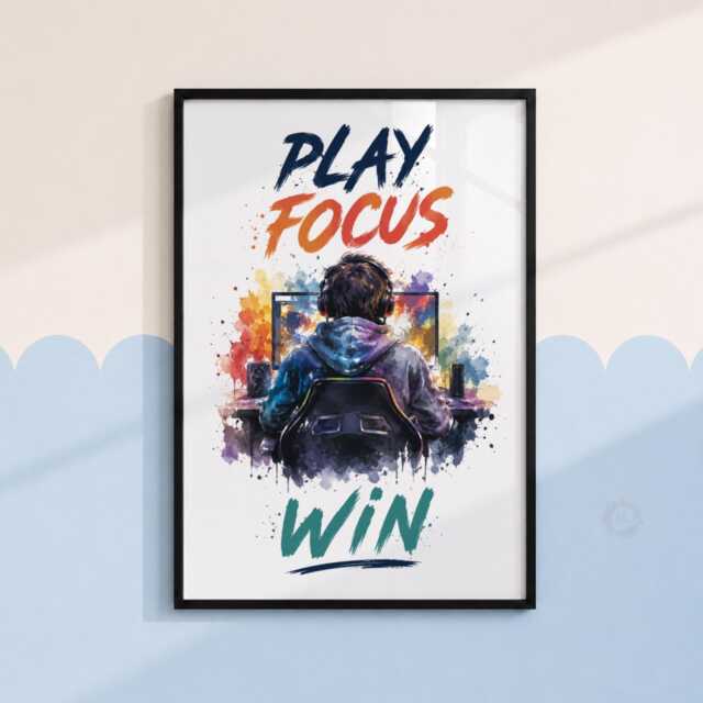 Boys Gaming Poster - Boy Bedroom Decor, Gift, Teen Room Wall Art Print - image 1