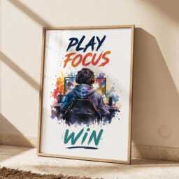 Boys Gaming Poster - Boy Bedroom Decor, Gift, Teen Room Wall Art Print - thumbnail 3