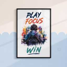 Boys Gaming Poster - Boy Bedroom Decor, Gift, Teen Room Wall Art Print - thumbnail 1
