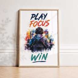 Boys Gaming Poster - Boy Bedroom Decor, Gift, Teen Room Wall Art Print - thumbnail 2