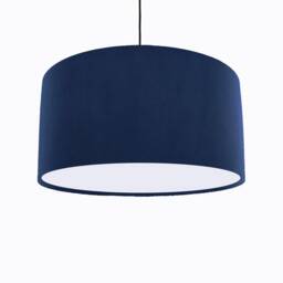 Navy Blue Lampshade in Velvet With White Lining Dark Large Plain Ceiling Lightshade