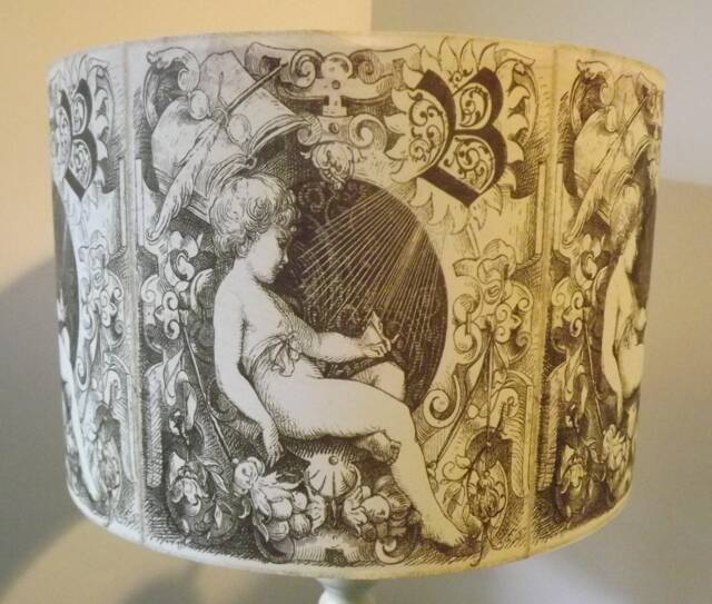Cherub Lampshade Sepia Vintage Style, Handmade Light Shade - image 1