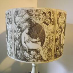 Cherub Lampshade Sepia Vintage Style, Handmade Light Shade - thumbnail 2