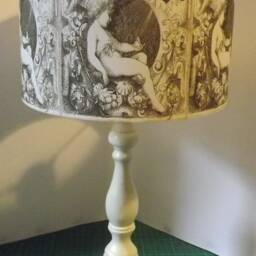 Cherub Lampshade Sepia Vintage Style, Handmade Light Shade - thumbnail 3