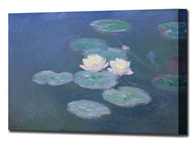 Water Lilies Evening, Claude Monet, Wall Art Prints Canvas Print Monet Home Decor Interior Design Art, Ready To Hang - image 1
