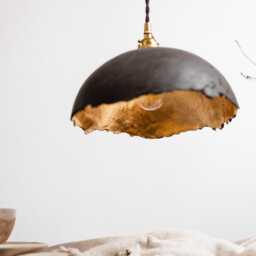 Black & Gold Metallic Ceramic Pendant Light Rustic Clay Light Fixture - thumbnail 2