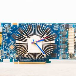 Desk Clock, Geeky Office Nerdy Gift, Recycled Video Card Clock - Blue Circuit Board - thumbnail 2
