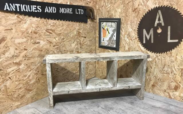 3 Hole Rustic Up-Cycled Bench. - For Delivery Charge Info See Description - image 1