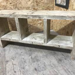 3 Hole Rustic Up-Cycled Bench. - For Delivery Charge Info See Description - thumbnail 3
