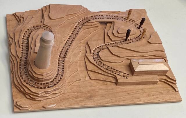 Alder 3D Lighthouse Cribbage Board