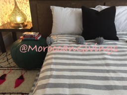 "Moroccan Pom Blanket - Throw With Blanket Bed Spread Bedding Cotton /79""Wx118" - thumbnail 1