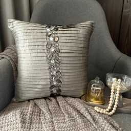 "Art Silk Silver Cushion Cover 16""x16"