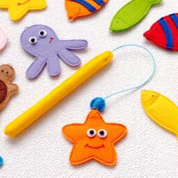 Felt Magnetic Fishing Game Sensory Sea Animals Toy For Toddlers - thumbnail 4