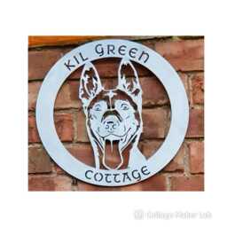 Belgian Malinois Personalized Metal Wall Art Gift Brushed Steel Service Dog Lover House Name Plaque Cruffs Doggo Breed - 40 Or 60cm - thumbnail 2